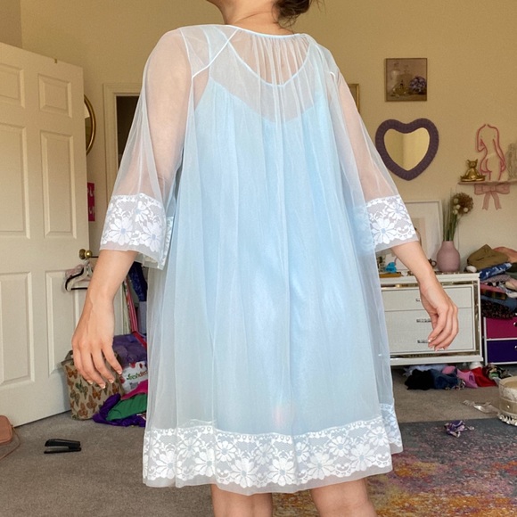 Vtg SEARS 60s Nightgown Robe Set - Picture 7 of 8